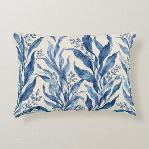 Coussins Décoratifs Jardin de feuilles botaniques bleues