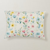 Coussins Décoratifs jardin pastel aquarelle florales (Dos)