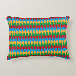 Coussins Décoratifs Jaune Bleu Vert & Rouge Géométrique Coquilles
