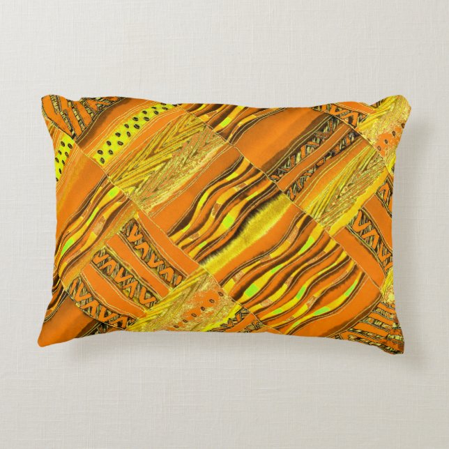 Coussins Décoratifs Jaune de Kente (Dos)