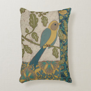 Coussins Décoratifs Jaune et oiseau bleu turquoise étés perché sur 