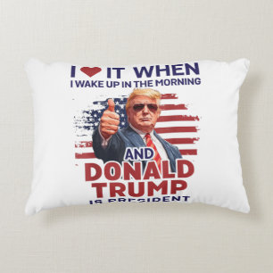 Coussins Décoratifs Je L'Aime Quand Je Me Réveille Et Trump Est Le Pré