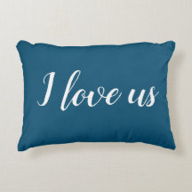 "Je nous aime" sur Pretty Blue & White Accent Cous