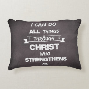 Coussins Décoratifs Je peux faire tout par le Christ Bible Verse