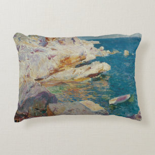Coussins Décoratifs Joaquin Sorolla-Rocks de Javea et le Bateau Blanc