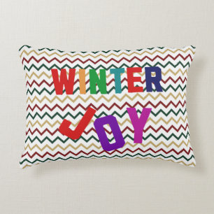 Coussins Décoratifs Joie d'hiver - Lettres colorées douillettes