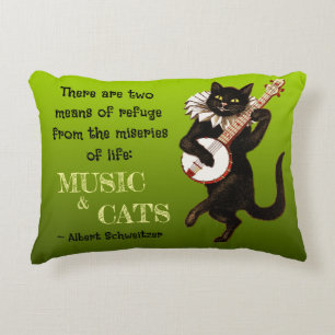 Coussins Décoratifs Joli chat musical Deux moyens de refuge Schweitzer