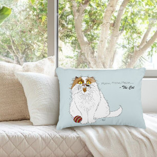 Coussins Décoratifs Joli chat persan duveteux Drôle de miaulement bleu