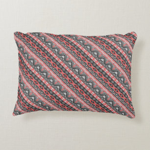 Coussins Décoratifs Joli motif aztèque gris rouge design