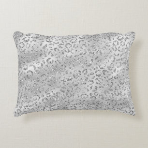 Coussins Décoratifs Joli motif imprimé peau de léopard guépard argenté