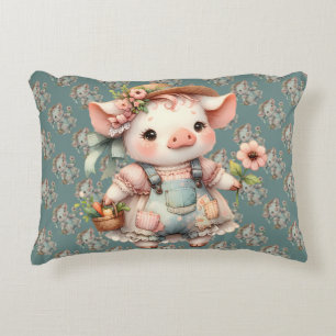 Coussins Décoratifs Joli Porcelet Pastel en Combinaison Cottagecore