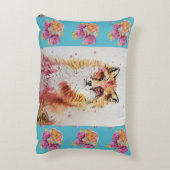 Coussins Décoratifs Joli renard rouge animal rose sarcelle roses (Dos(Vertical))