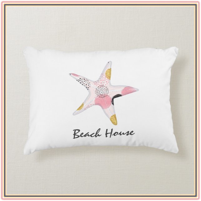 Coussins Décoratifs Joli Starfish Beach House Abstrait (Créateur téléchargé)