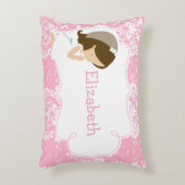 Coussins Décoratifs Jolie Brunette Fille prier et poème (Devant(Vertical))