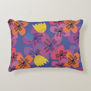 Coussins Décoratifs Jolies fleurs bleues colorées modernes