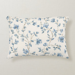 Coussins Décoratifs Jolies Fleurs Crème Bleue