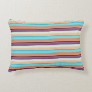 Coussins Décoratifs Jolies rayures bleues marron