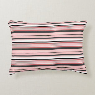 Coussins Décoratifs Jolies rayures grises roses