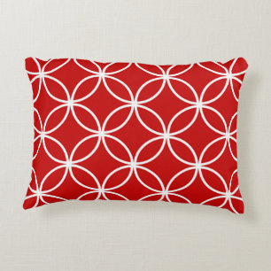 Coussins Décoratifs Jolis motifs géométriques de cercles rouges et bla