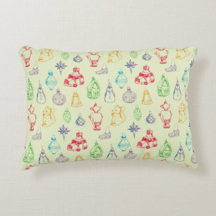 Coussins Décoratifs Jouets de Noël colorés de style vintage dessinés m