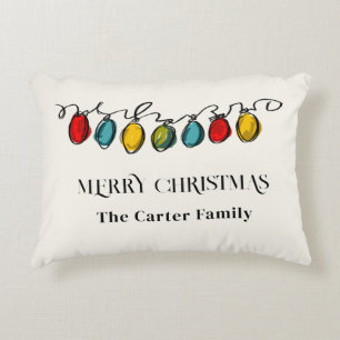 Coussins Décoratifs Joueur de Noël coloré String lumières Croquis