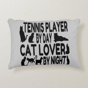 Coussins Décoratifs Joueur de tennis Amoureux des chats