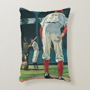 Coussins Décoratifs Joueurs de baseball de sport vintage sur le montic