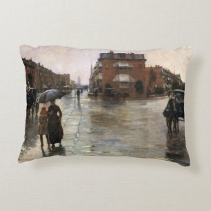Coussins Décoratifs Jour de pluie, Boston par Frederick Childe Hassam