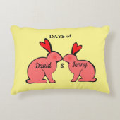 Coussins Décoratifs Jours et nuits d'amoureux lapins (Devant)