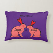 Coussins Décoratifs Jours et nuits d'amoureux lapins (Dos)