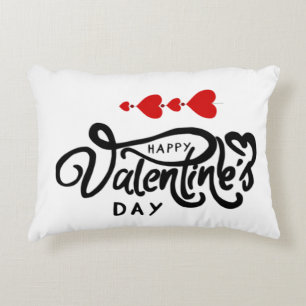 Coussins Décoratifs Joyeuse Saint-Valentin calligraphie Cœurs Rouges F