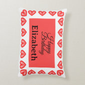 Coussins Décoratifs Joyeux anniversaire rectangle cadre coeur nom pers (Dos(Vertical))