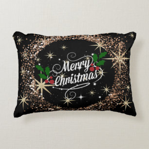 Coussins Décoratifs Joyeux Noël, pétillant et scintillant
