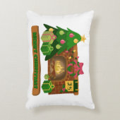 Coussins Décoratifs Joyeux Noël près de la cheminée bonfire xmas arbre (Devant(Vertical))