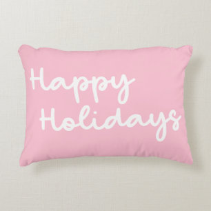 Coussins Décoratifs Joyeux Noël rose mignon lettrage fantaisiste