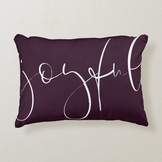 Coussins Décoratifs Joyeux script vacances prune (Devant)