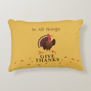 Coussins Décoratifs Joyeux Thanksgiving Citation de dinde mignonne rec