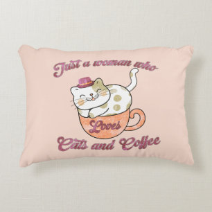 Coussins Décoratifs Juste une femme qui aime les chats et le café