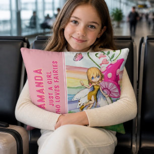 Coussins Décoratifs Juste une fille qui aime les fées rose  