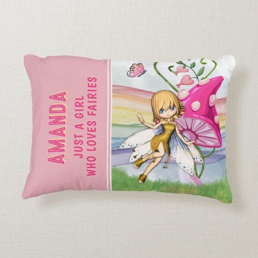 Coussins Décoratifs Juste une fille qui aime les fées roses (Dos)