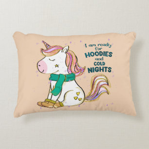 Coussins Décoratifs Kawaii Unicorn Hiver et Sweat - shirt à capuche
