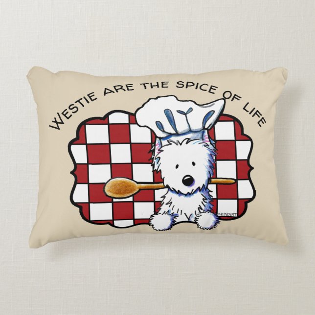 Coussins Décoratifs KiniArt Westie Chef (Devant)