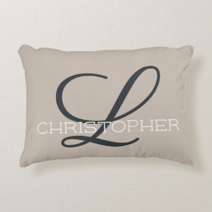 Coussins Décoratifs L Nom Personnalisé Tan Taupe Tendance