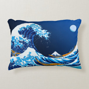 Coussins Décoratifs La grande vague outre de Kanagawa (lumineux et