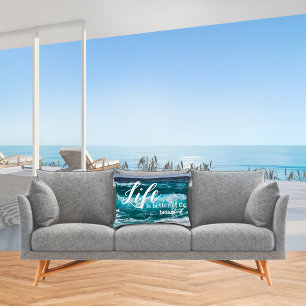 Coussins Décoratifs La vie est meilleure à la plage Ocean Waves