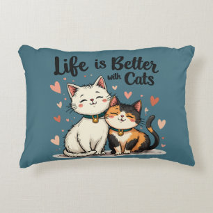 Coussins Décoratifs La vie est meilleure avec les chats mignonne Chat 