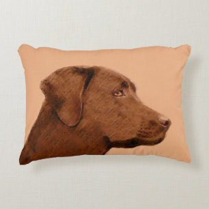 Coussins Décoratifs Labrador Retriever (Chocolat) Peinture - Chien Art