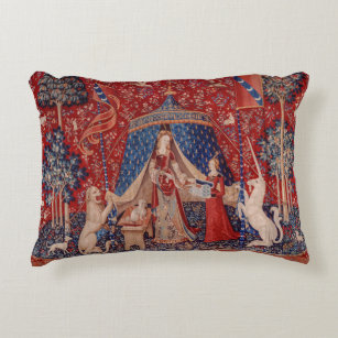 Coussins Décoratifs Lady and Unicorn Medieval Tapestry Desire
