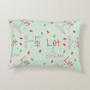 Coussins Décoratifs Laisser neiger, dent de scie rouge et blanche sur 