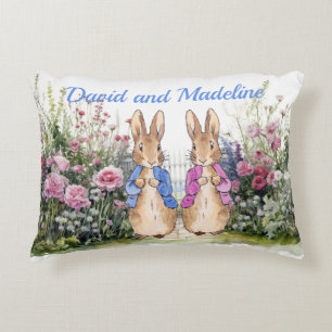 Coussins Décoratifs Lapin classique personnalisé en bleu